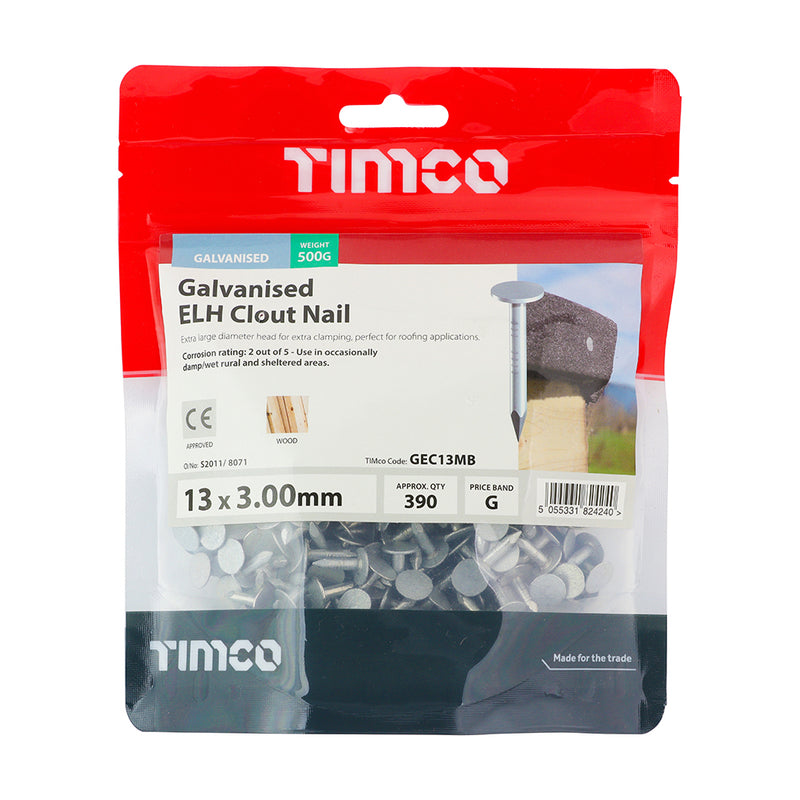 Timco | Clout Nail ELH Galv 13 x 3.0