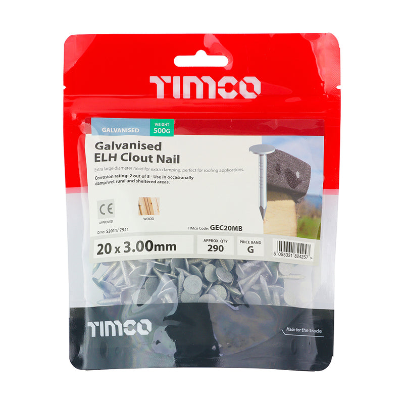 Timco | Galvanised Clout Nail ELH 20 x 3.0