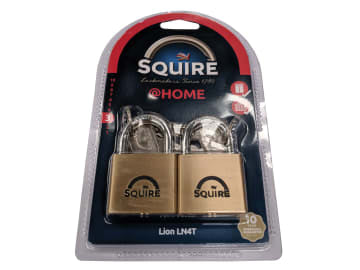 Squire | Lion Brass Padlocks 5-Pin 40mm Twin Pack (2 x LN4KA)