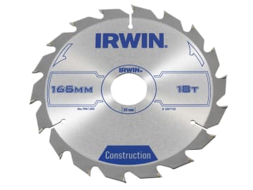 Irwin | Construction Circular Saw Blade 165 x 30mm x 18T ATB