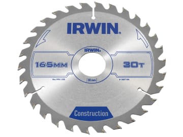 Irwin | Construction Circular Saw Blade 165 x 30mm x 30T ATB