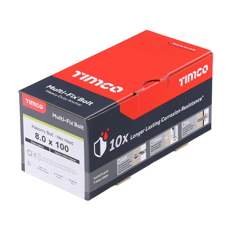 Timco | Multi-Fix Bolt Hex Head 8.0 X 100