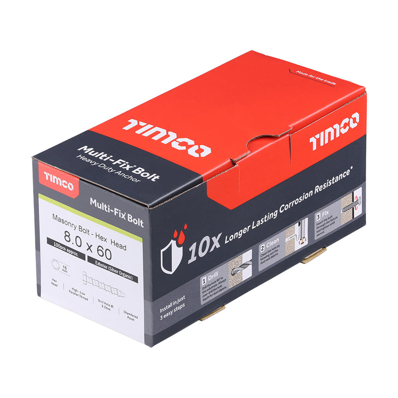 Timco | Multi-Fix Bolt Hex Head 8.0 X 60