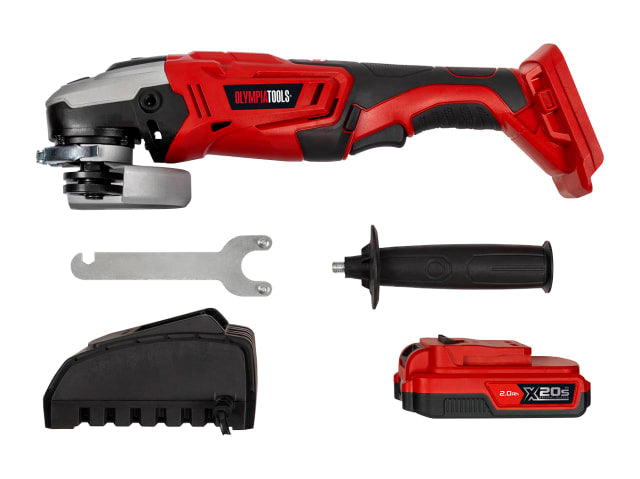 Olympia Tools | X20S Angle Grinder 115mm 20v with 1 x 2.0ah Li-ion Battery