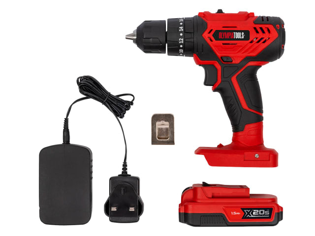 Olympia Tools | X20S Combi Drill 20v with 1 x 1.5ah Li-ion Battery
