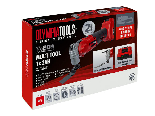 Olympia Tools | X20S Multi Tool 20v with 1 x 2.0ah Li-ion Battery