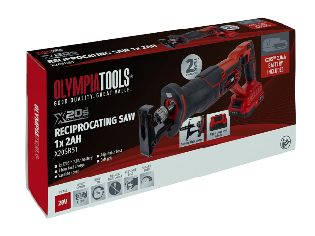 Olympia Tools | X20S Reciprocating Saw 20V with 1 x 2.0ah Li-ion Battery