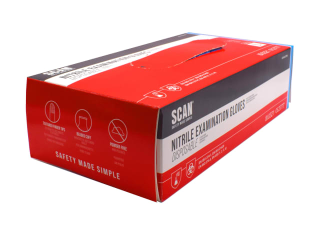 Scan | Blue Nitrile Disposable Gloves Large (100 Pack)