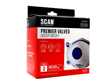 Scan | Moulded Disposible Odour Mask Valved (3 Pack)