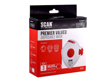 Scan | Flat Fold Disposible Mask Valved FFP3 (3 Pack)