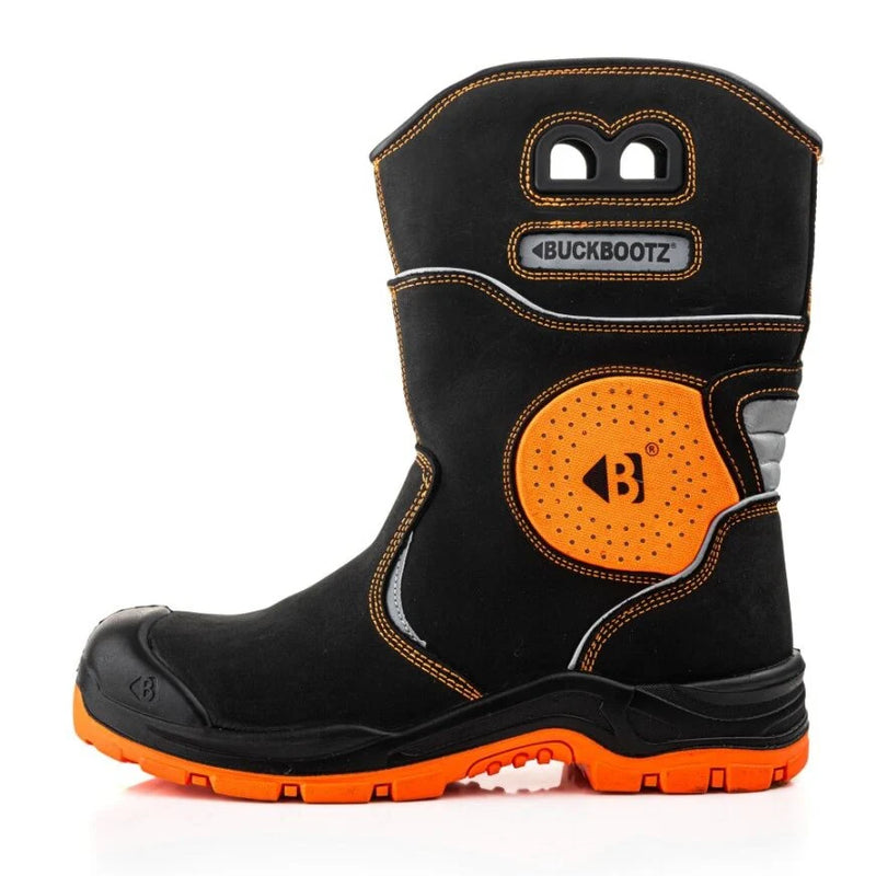 Buckbootz Buckzviz Rigger Boot Black/Hi-Vis Orange - BVIZ5BKOR