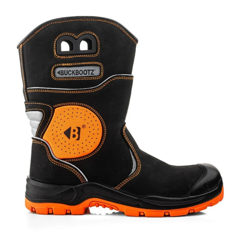 Buckbootz Buckzviz Rigger Boot Black/Hi-Vis Orange - BVIZ5BKOR