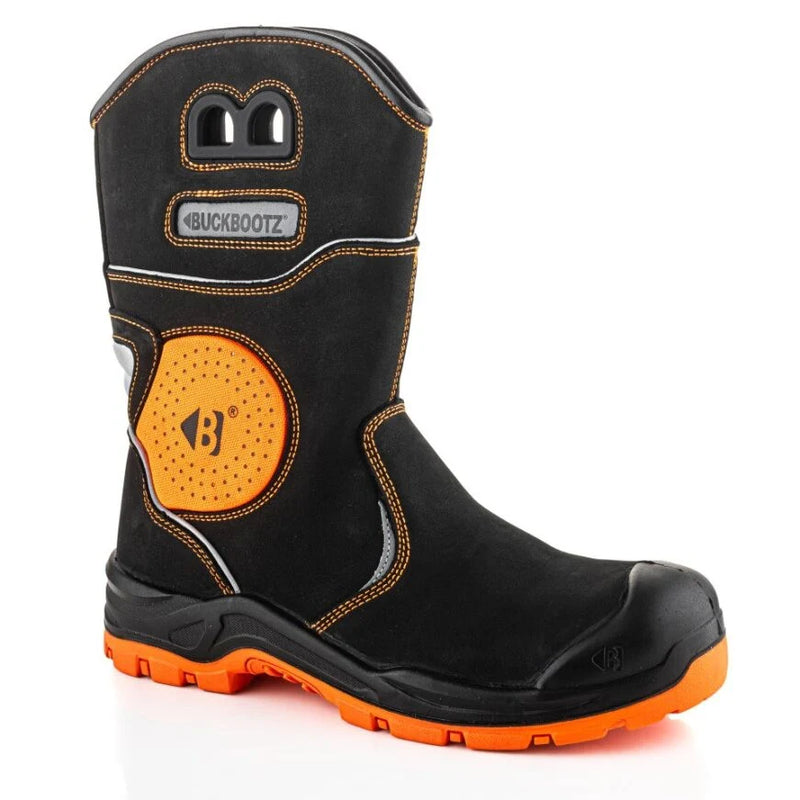 Buckbootz Buckzviz Rigger Boot Black/Hi-Vis Orange - BVIZ5BKOR