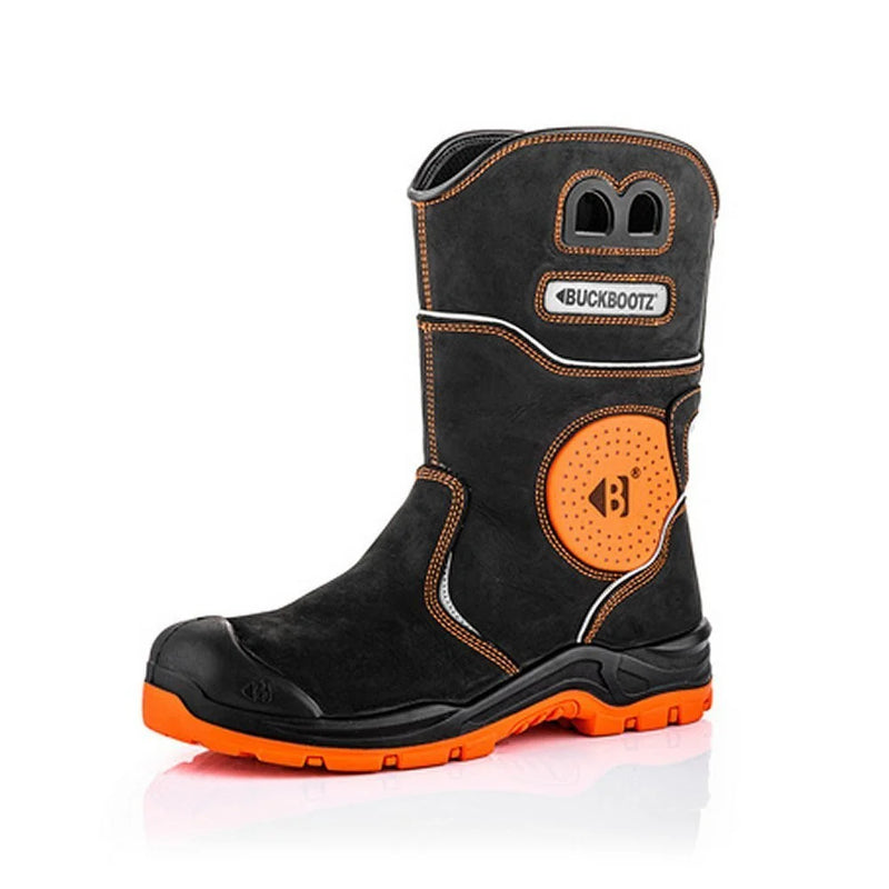 Buckbootz Buckzviz Rigger Boot Black/Hi-Vis Orange - BVIZ5BKOR