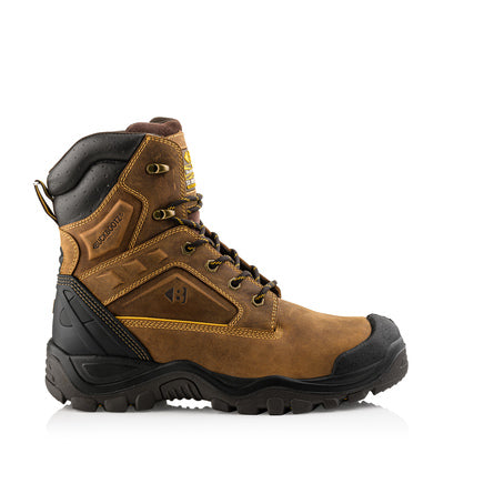 Buckbootz BSH011  Buckshot High Leg Safety Lace Boot Brown