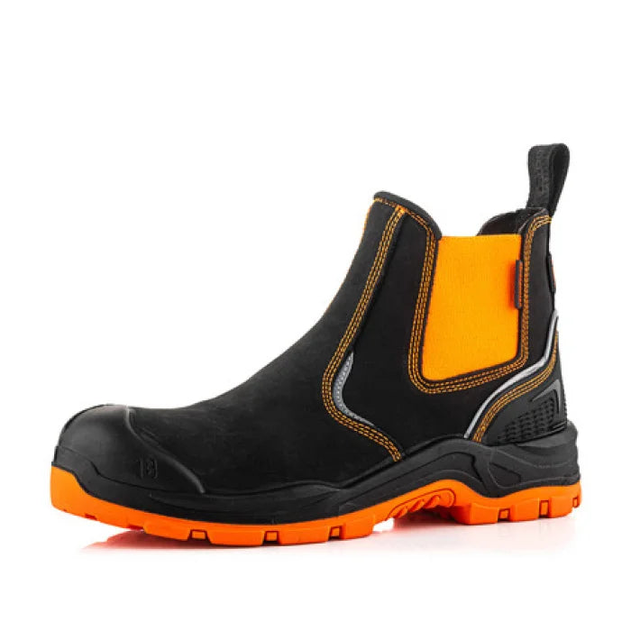 Buckbootz Buckz Viz 360° High Visibility, Black/Orange, Metal Free, Waterproof, Safety Dealer Boot