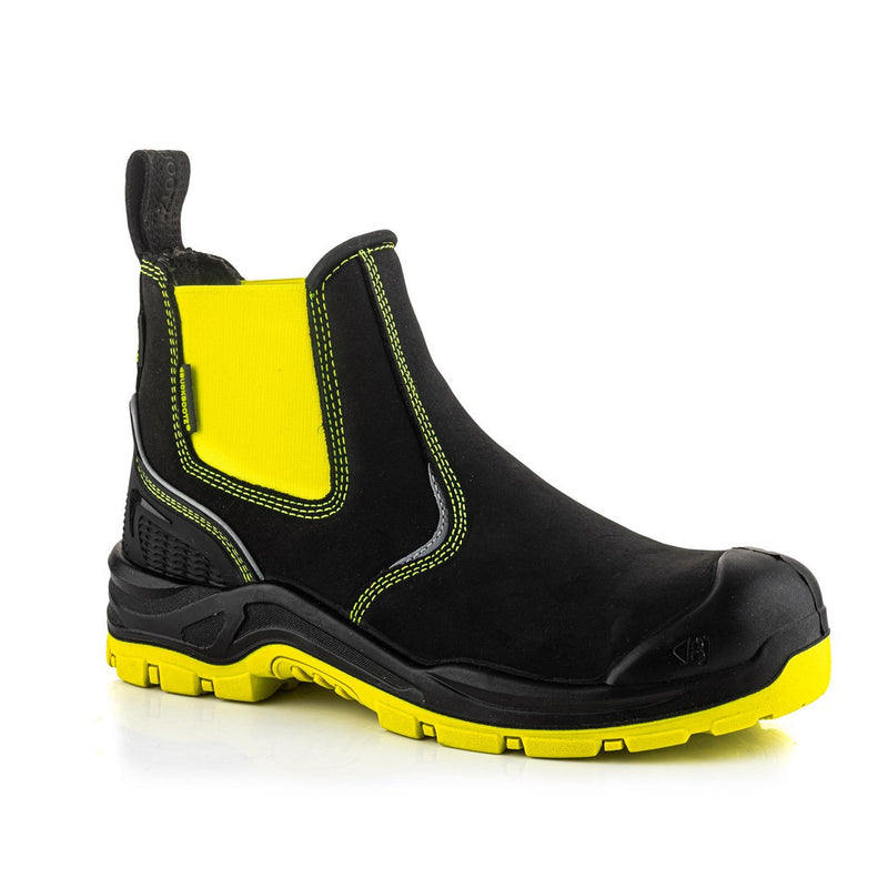 Buckbootz Buckz Viz 360° High Visibility, Yellow/Black, Waterproof, Metal Free, Safety Dealer Boot