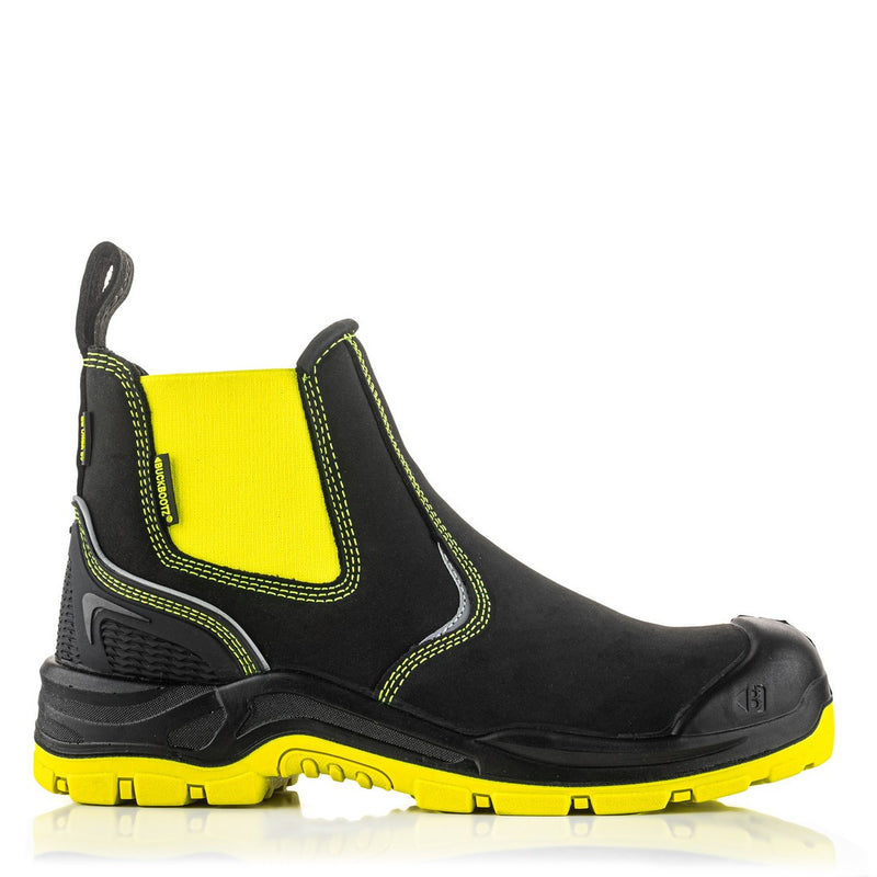 Buckbootz Buckz Viz 360° High Visibility, Yellow/Black, Waterproof, Metal Free, Safety Dealer Boot