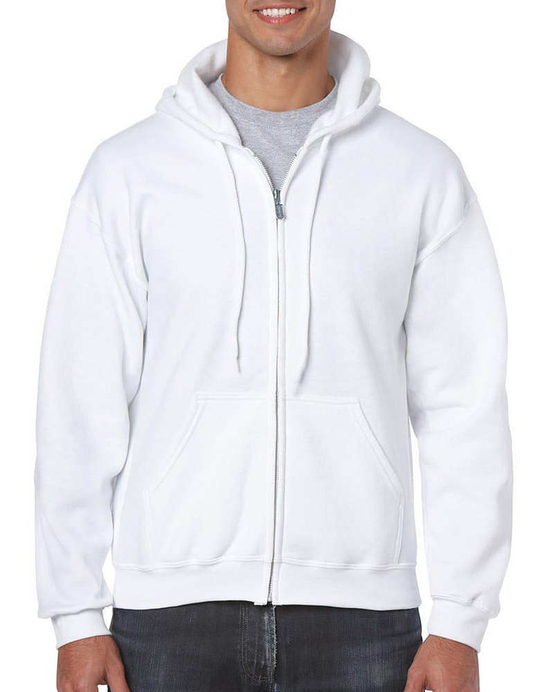 18600 Gildan Heavy Blend Adult Zip Hood Sweat - White