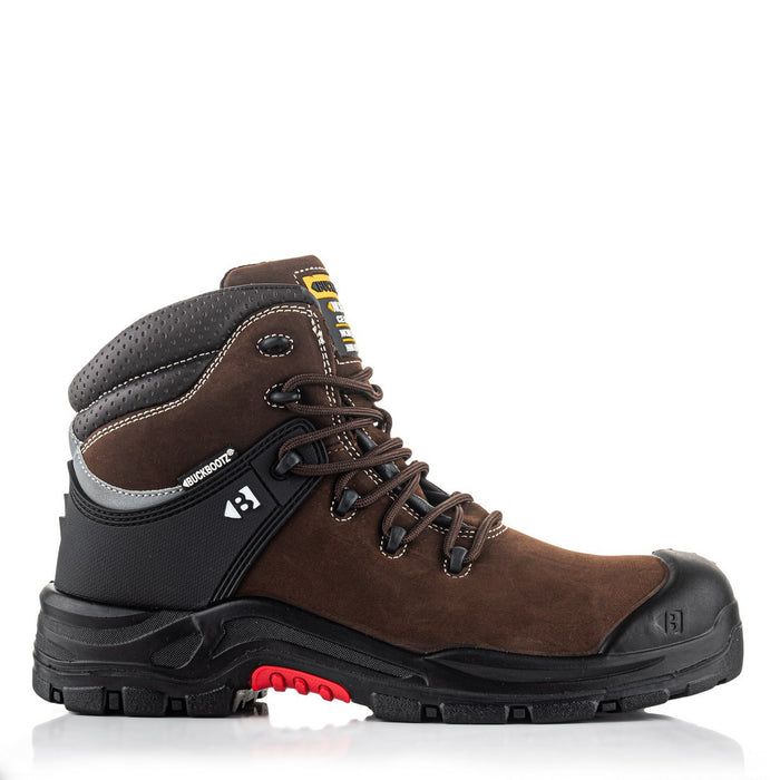 Buckbootz Nubuckz Brown Safety Lace Boot NKZ102BRN