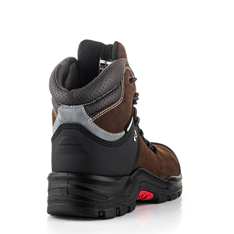 Buckbootz Nubuckz Brown Safety Lace Boot NKZ102BRN