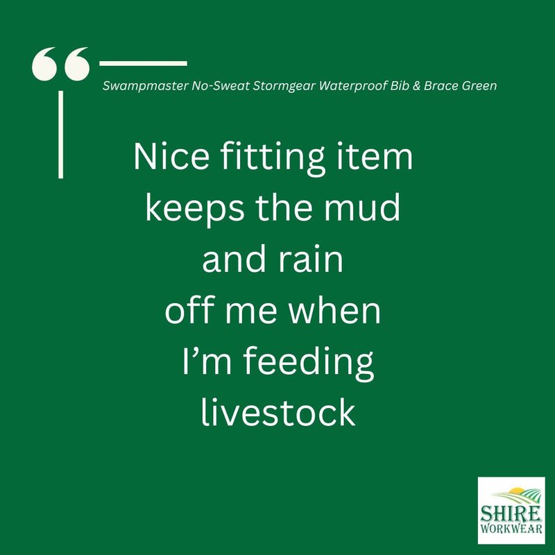 Swampmaster No-Sweat Stormgear Waterproof Bib & Brace Green