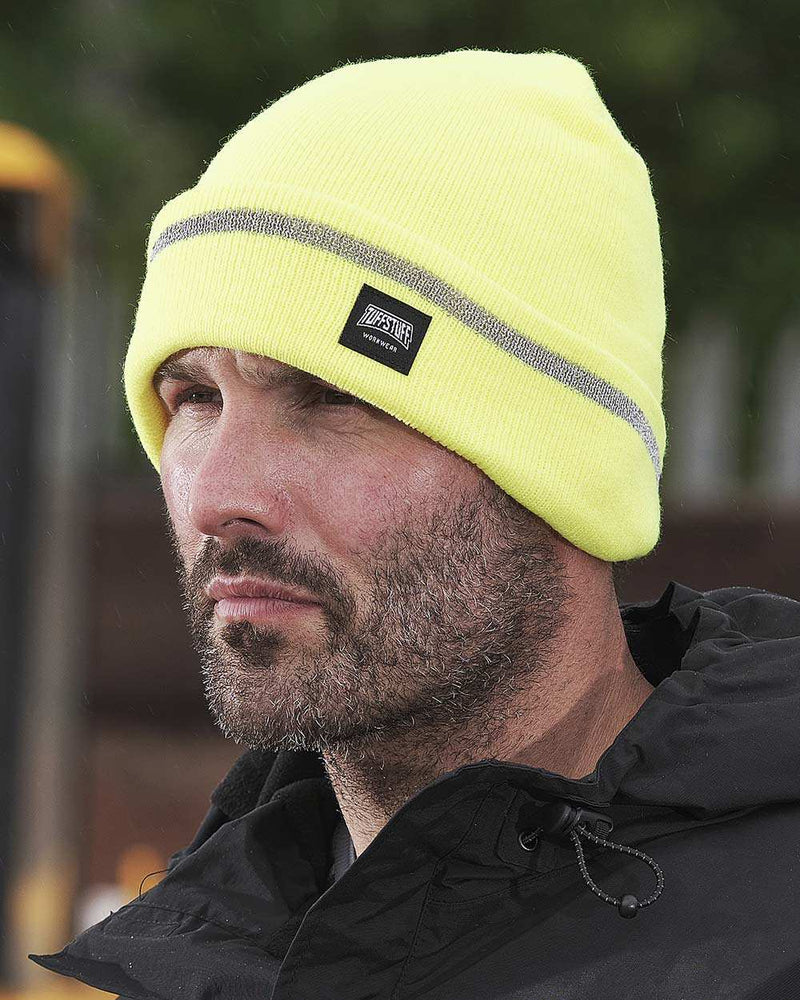 TUFFSTUFF REFLECTIVE THINSULATE BEANIE YELLOW