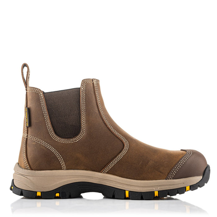 BUCKBOOTZ Wizardz® Leather Safety Dealer Boot Brown