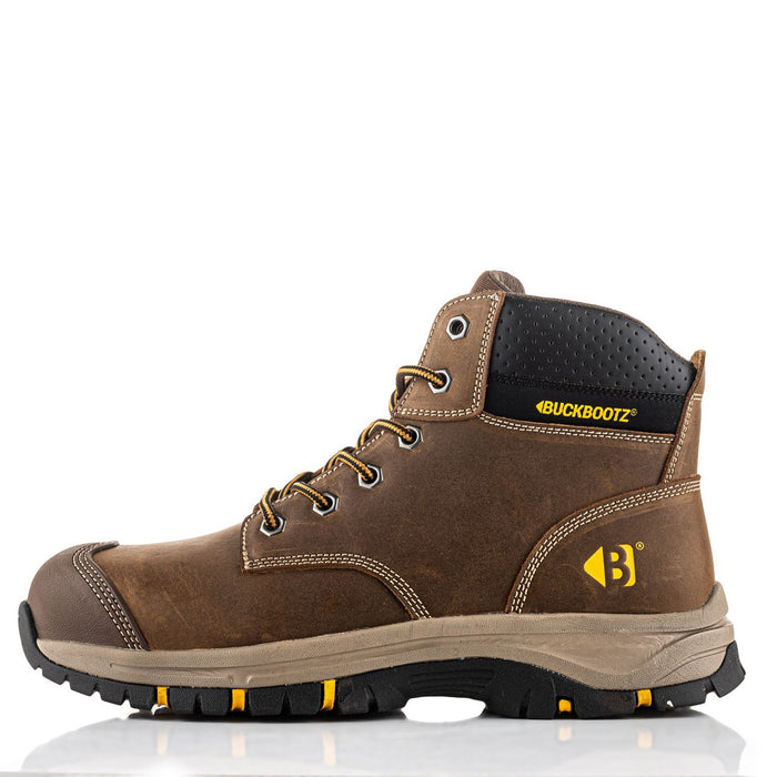 BUCKBOOTZ Wizardz® Leather Safety Lace Boot Brown